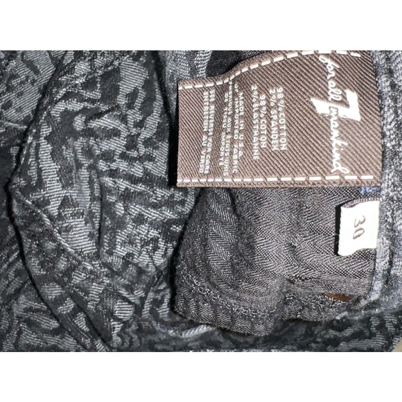 7 For All Mankind Black Gray Zebra Print Textured Skinny Jeans Size 30 - Picture 5 of 9